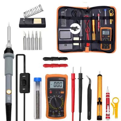 19 Pieces Electric Soldering Iron Kit 19-in-1 Adjustable Hea