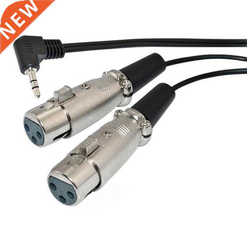 Right Angle 3.5mm Mini Stereo Male to 2 XLR Female Y-Cable