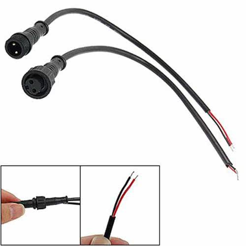 5x Male Female Plug 2 Pin LED Connector Cable Black