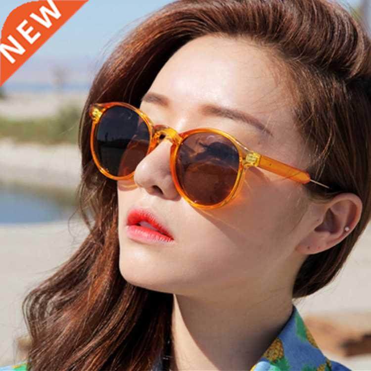 Round Orange Sunglasses For Women Luxury 2022 Men Brand Des图片