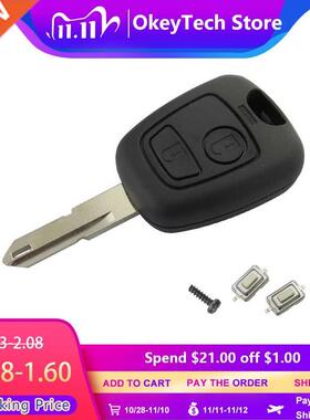 for Peugeot 106 206 06 406 Key Shell 2 Button NE7 Blade Re