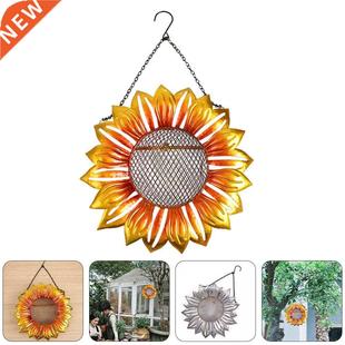 1Pc Outdoor Hanging Bird Feeder Iron Sunflower Shape
