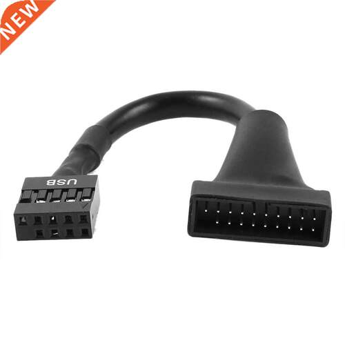 Black USB 2.0 9 Pin Female to USB 3.0 20 Pin Male Cable Adap