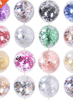 10pcs 12inch Gold Star Confetti Latex Balloons Glitter Clea