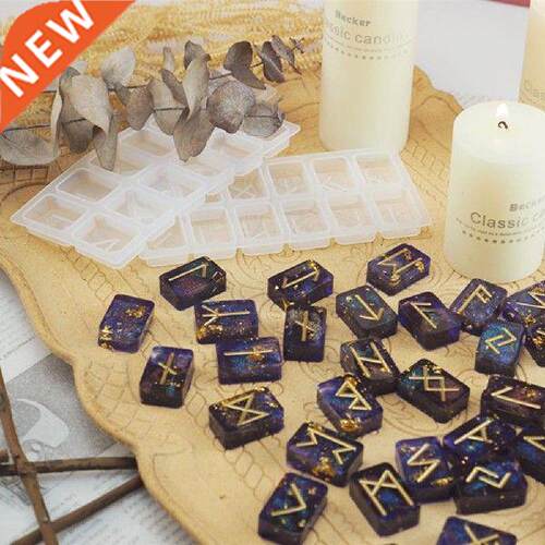 2Pcs/set  Rune symbol resin mold mirror energy symbol