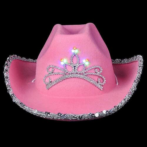 Fashion Pink Cowboy Cowgirl Hat Western Tiara Cowgirl Hat Fo