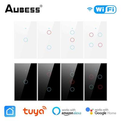 WiFi +433MHZ Smart Touch Switch 1/2/3/4 Gang Wall Switch TUY