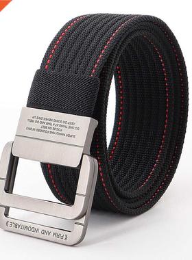 Flying Art Men's Nylon Casual Herringbone Belt Pistol Double