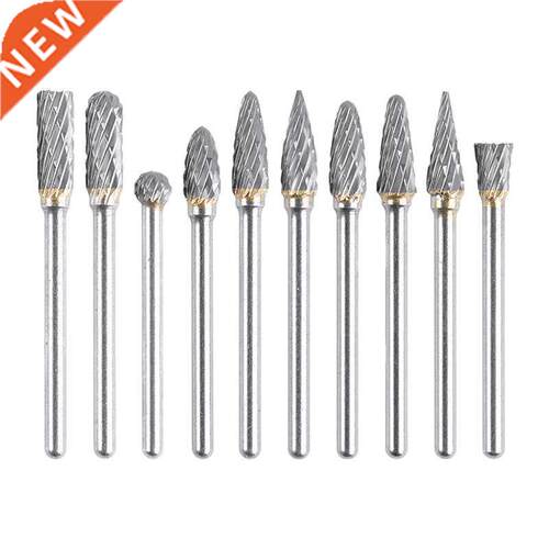 10Pcs 1/8 Rotary File Solid Carbide Rotary Burr Set Drill Gr