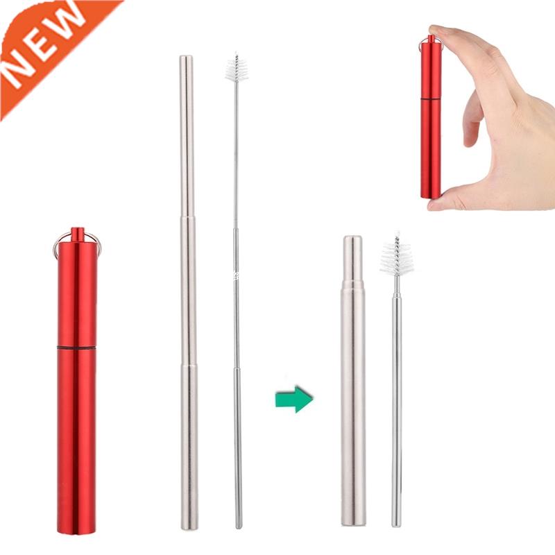 Collapsible Metal Travel Straw Stainless Steel Drinking Reus