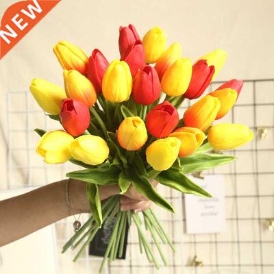 10PCS Artificial Flowers Garden Tulips Real Touch Flowers Tu