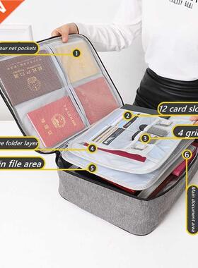 Square Multi-Layer Document Storage Bag Certificate File Pas