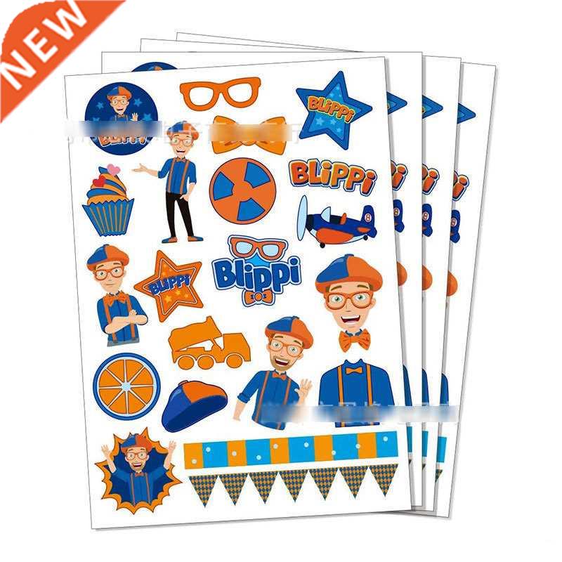6pcs/set Blippi Stickers Blippi Birthday Party Decoration B