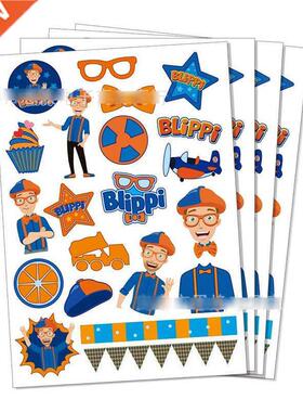 6pcs/set Blippi Stickers Blippi Birthday Party Decoration B