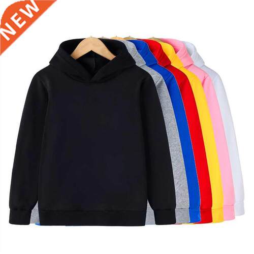 Hoodies Sweatshirts Boys Girls Fashion Solid color Red Black