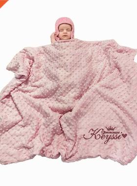 Name Personalised Newborn Baby Blanket Swaddling Baby Gift B