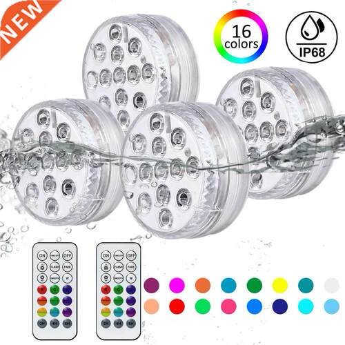 4pcs 13 LED Pool Lighting IP68 Waterproof RF Remote
