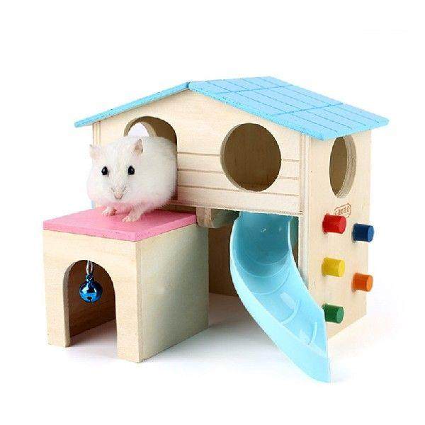 Hamster Hideout Cute Hamster Exercise Toy Wooden Hamster