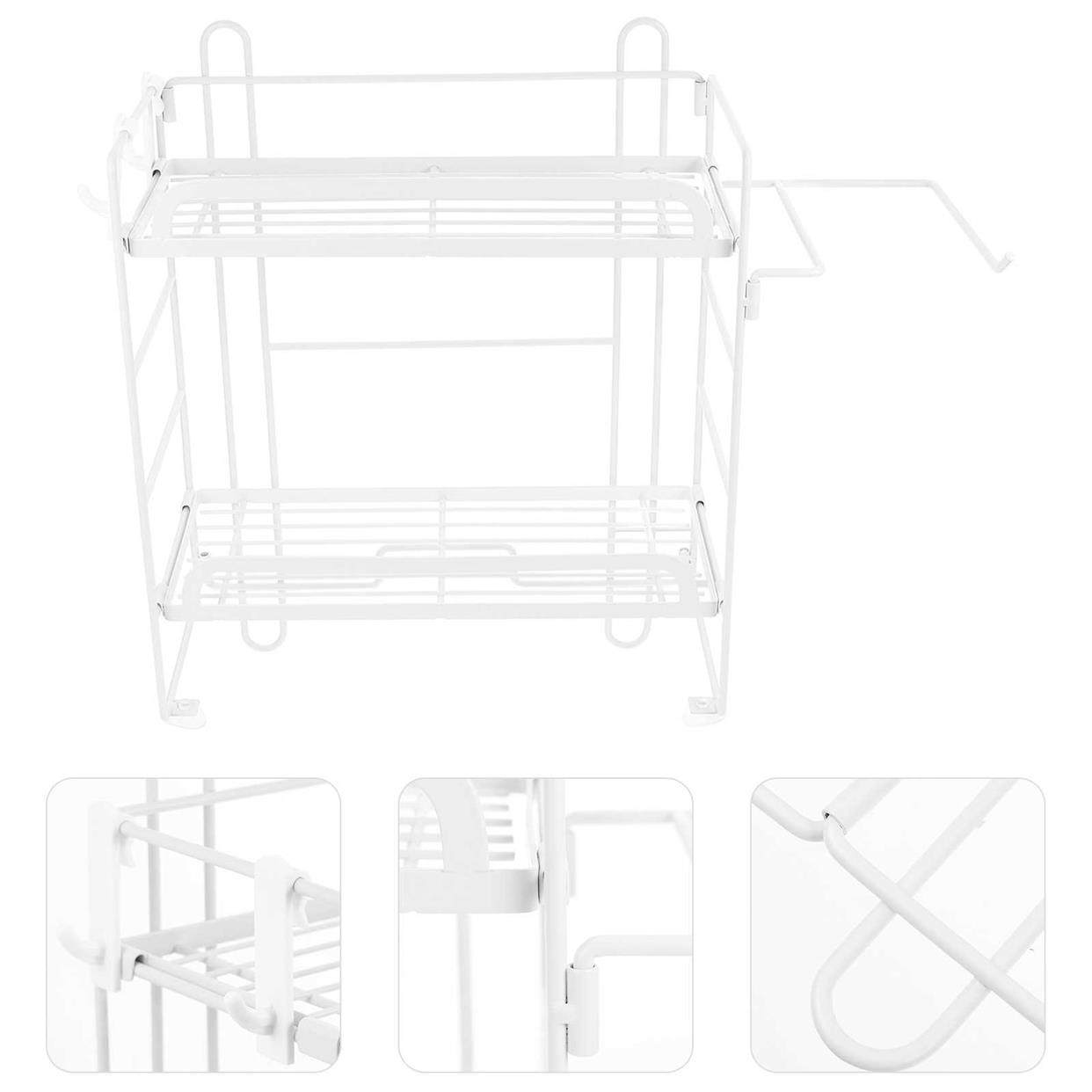 1pc Toilet Storage Rack Bathroom Dual-layer Storage Stand