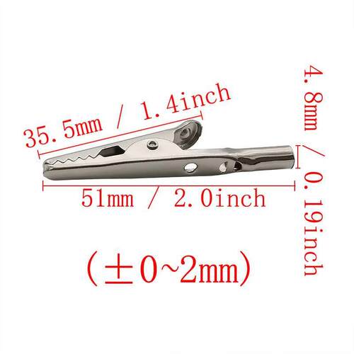 100Pcs/lot 51mm Metal Alligator Clip Crocodile Electrical Cl