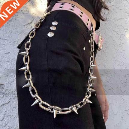 Punk Spike Jeans Decor Pants Chain Secure Travel Wallet Heav