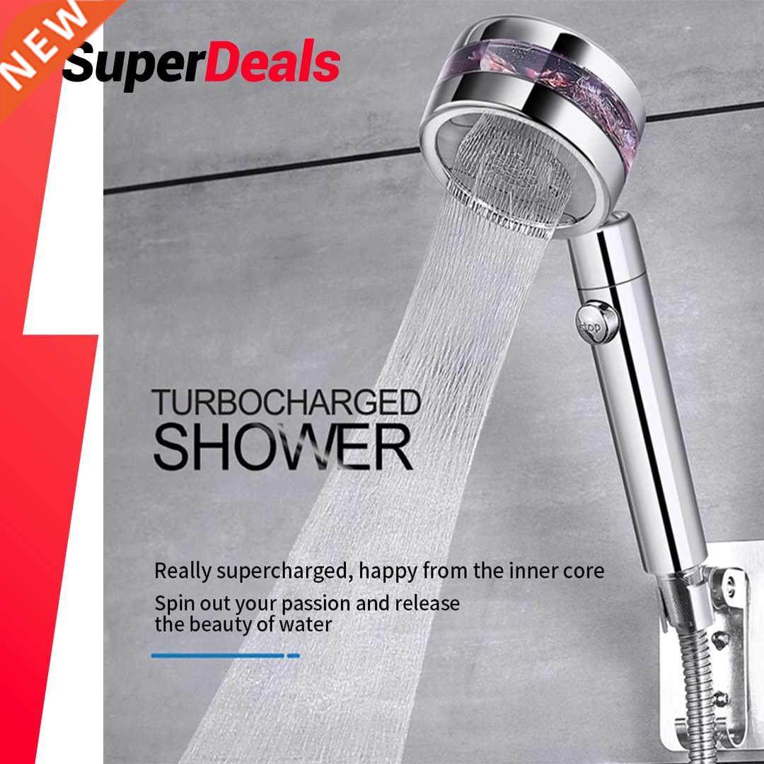 pressurized adjustable shower head 360° rotating jetting