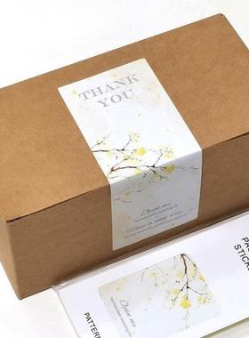 30Pcs/Pack White Brown Black Stickers Rectangle Thank You St