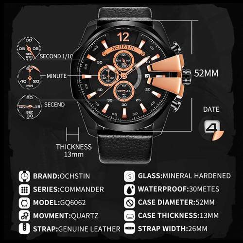 Men’s Watch 2020 New Chronograph Quartz Big Dial 52MM