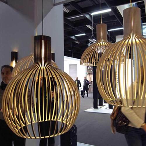 Modern Netherlands 55/45/5/2cm E27 Wood Pendant Light Hand