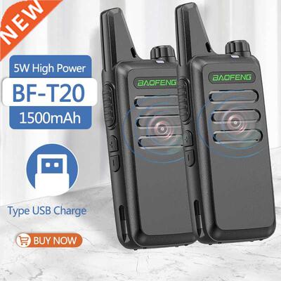 1/2PCS Baofeng BF-T20 5W Portable Mini Walkie Talkie VOX Cha