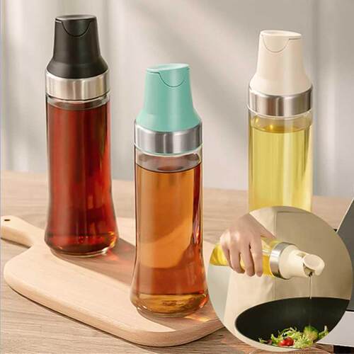 500ml Glass Oil Bottle Kitchen Sauce Bottle Automatic Openin