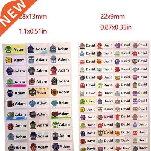 Boy Custom Name Sticker Cute  Robot Waterproof Person