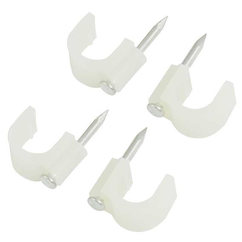 40 pcs 9 mm diameter white circle cable attaching clamp clip
