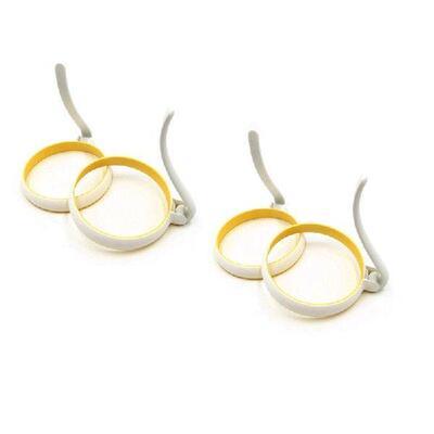 New 4 Inch Silicone Fried Egg Rings Set, 4-Pack, Round Mold