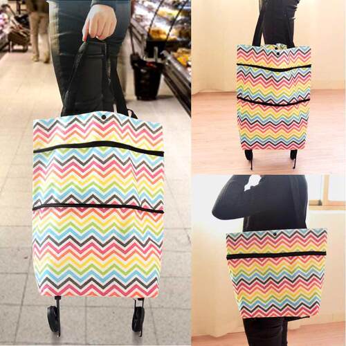 2022 High Capacity Shopping Food Organizer Trolley Bag On