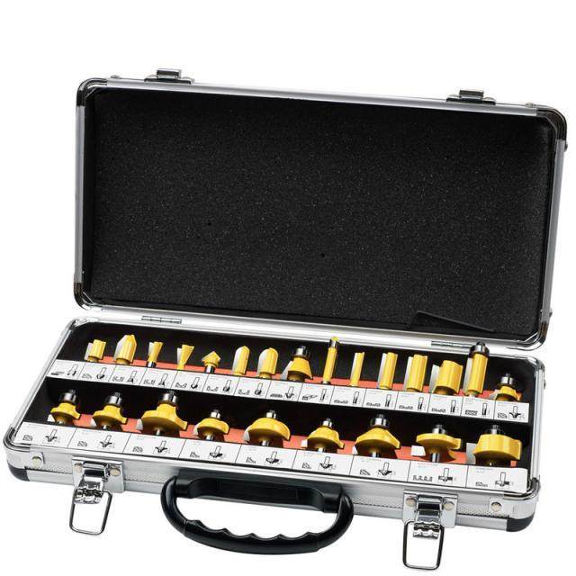 24PCS Milling Cutter Router Bit Set Wood Cutter Cbide Shan