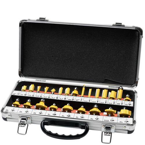 24PCS Milling Cutter Router Bit Set Wood Cutter Cbide Shan