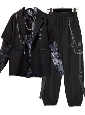 Autumn 2022 Women Chain Cargo Pants+Chian Blouse+Chain Vest