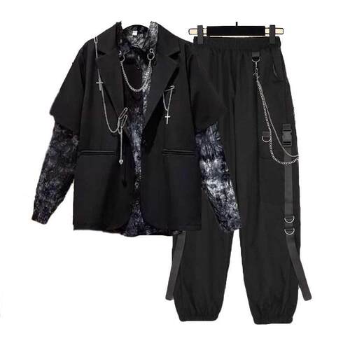 Autumn 2022 Women Chain Cargo Pants+Chian Blouse+Chain Vest