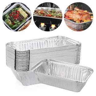 30Pcs Aluminum Foil Box Roasting BBQ Tray Baking Bread Pan C