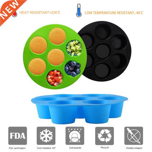 Food Gre Silicone 7 Hole Round Mold Cake Grid Egg Steam