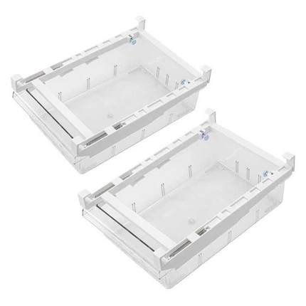 2PCS Pull Out Drawer Design Refrigerator Organizer Bins Frid