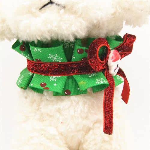 New Handmade Christmas Dog Collar Bowknot Flower Tie with