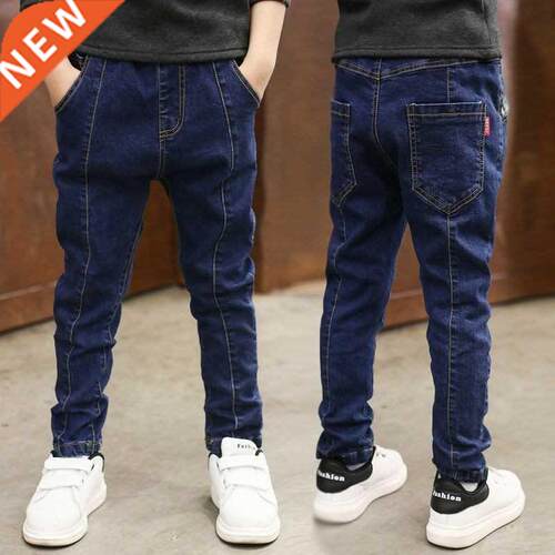 Boys jeans autumn children's pants winter thickening casual