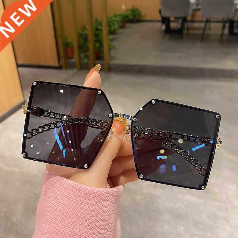 Luxury Square Sunglasses Women Brand Designer Travel Big Fra