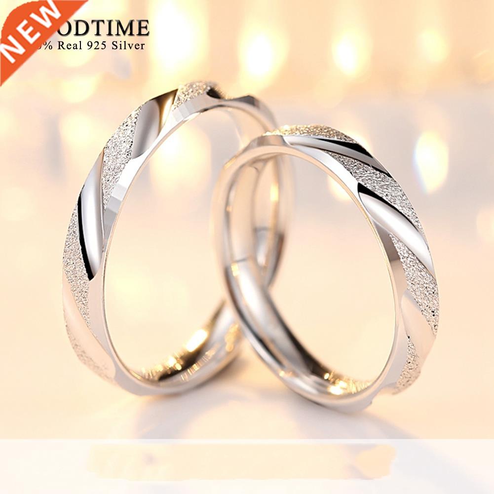 Fashion Couple Wedding Rings Pure 100% 925 Sterling Silver J