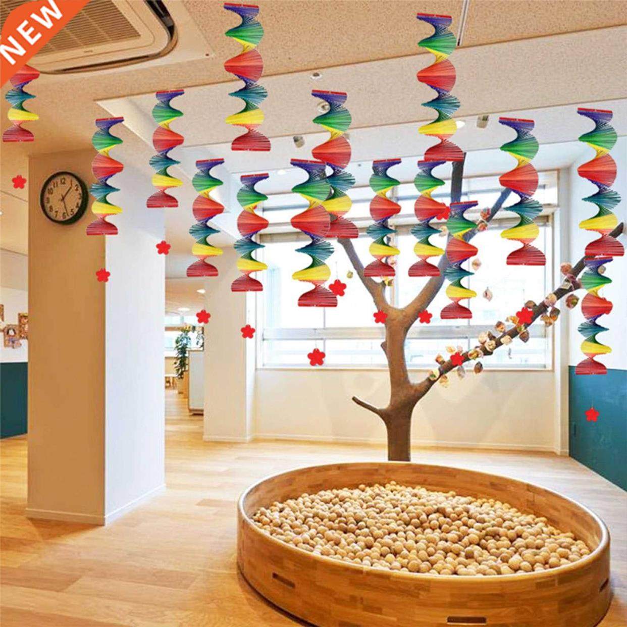 wood wind spinner foldable hanging 3d rainbow wind chimes
