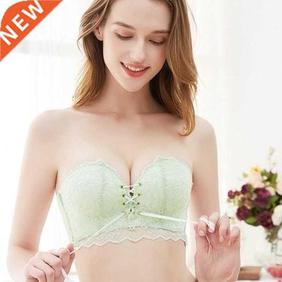Strapless Bra Drawstring Gather Lace Bras Invisible Bra Plus