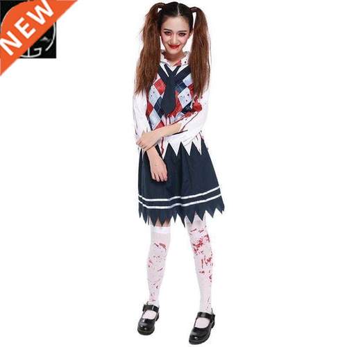 Halloween ghost festival horror bloody student uniform suit