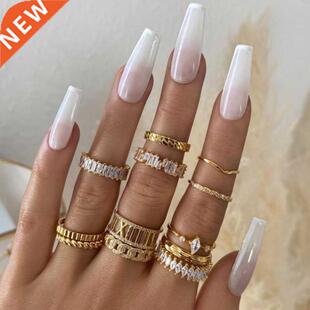 Handmade Eternity Promise Gold Color Crystal Ring AAA CZ Zir